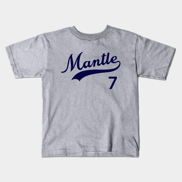 Mickey Mantle 7, Yankees Kids T-Shirt by FanSwagUnltd